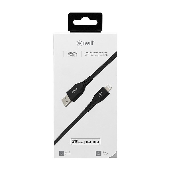 Cabo Strong MFi x USB Nylon Preto