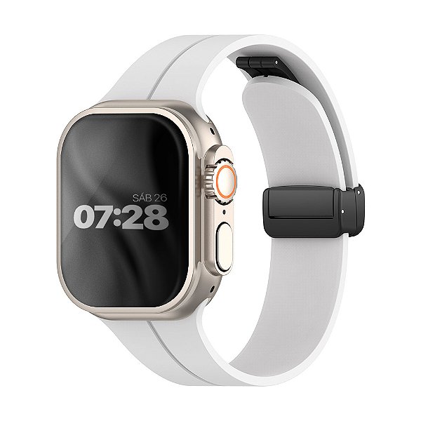 Pulseira Silicone Lock Branca