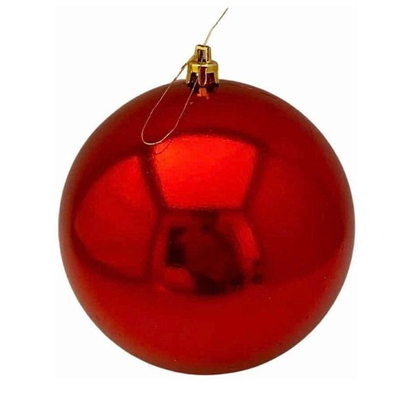Enfeite Bola de Arvore de Natal na Cor Vermelha Grande - Lojão Gideão Enfeite Bola de Arvore de Natal na Cor Vermelha Grande - Lojão Gideão