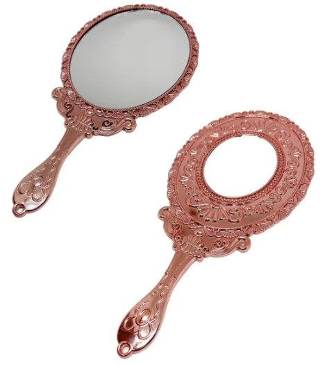 ESPELHO DUPLO DE MÃO ROSE GOLD VINTAGE