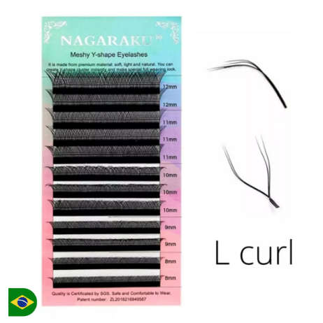 CÍLIOS NAGARAKU Y VOLUME BRASILEIRO CURVATURA L 0.07 MIX 8-14mm