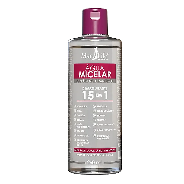 ÁGUA MICELAR 15 EM 1 MARY LIFE 260g