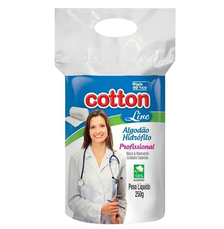 ROLO ALGODÃO HIDRÓFILO COTTON LINE 250g