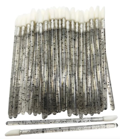 PINCEL APLICADOR PRETO COM GLITTER (50 UNIDADES)