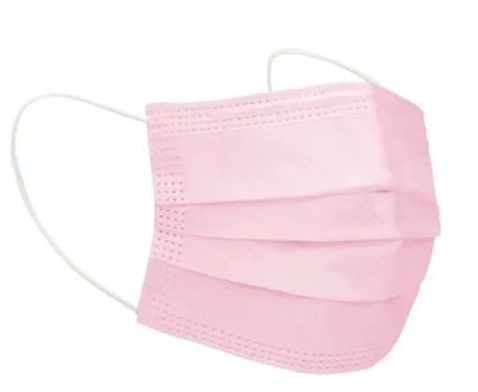 PACOTE MÁSCARA ROSA DESCARTÁVEL (50 UNIDADES)