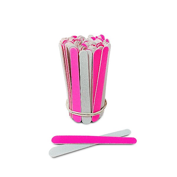 MINI LIXA ROSA FINA PARA UNHAS (100 UNIDADES)