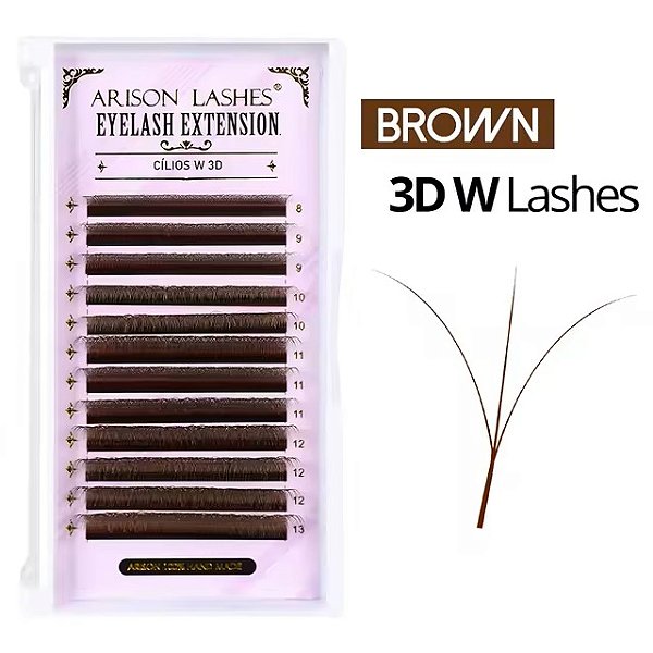 CÍLIOS ARISON LASHES 3DW EGÍPCIO MARROM 0.07D MIX 8-13mm