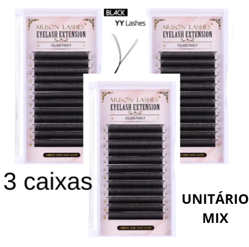 COMBO 3 CAIXAS CÍLIOS YY ARISON LASHES 0.07D
