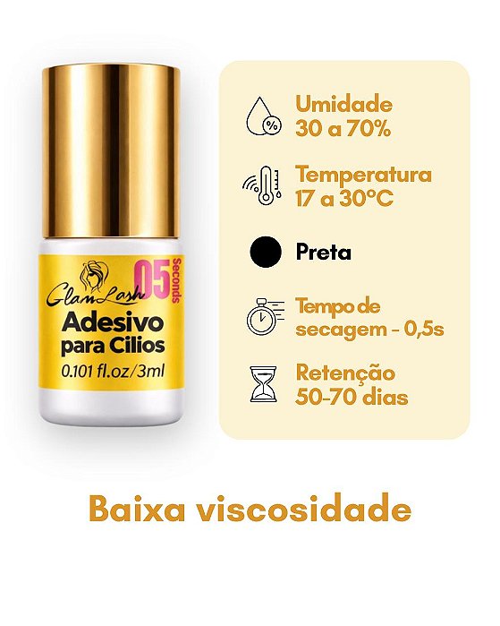 ADESIVO GLAM LASH 0.5 GOLD 3ML