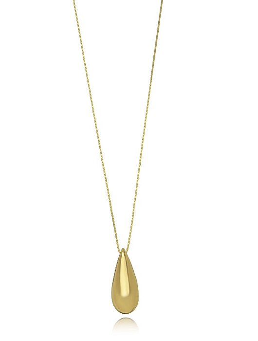 Colar gota lisa dourado