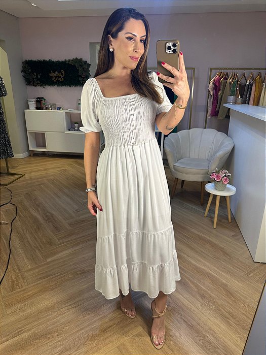 Vestido Viscolinho lastex liso Amanda