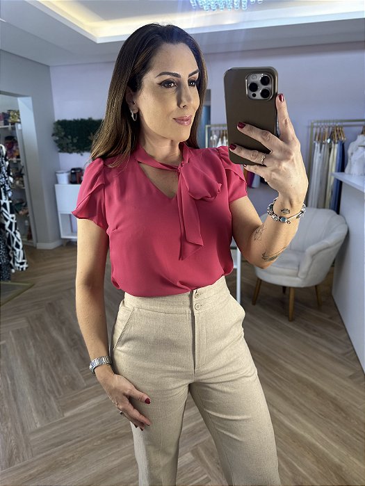 Blusa crepe laço Rita