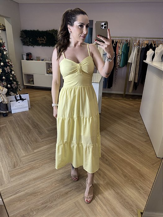 Vestido viscolinho liso Denise