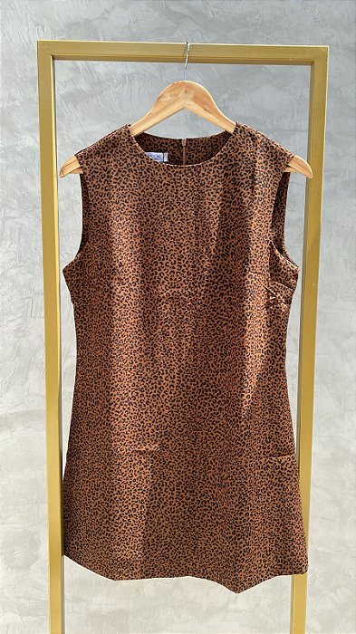 Vestido alfaiataria onça