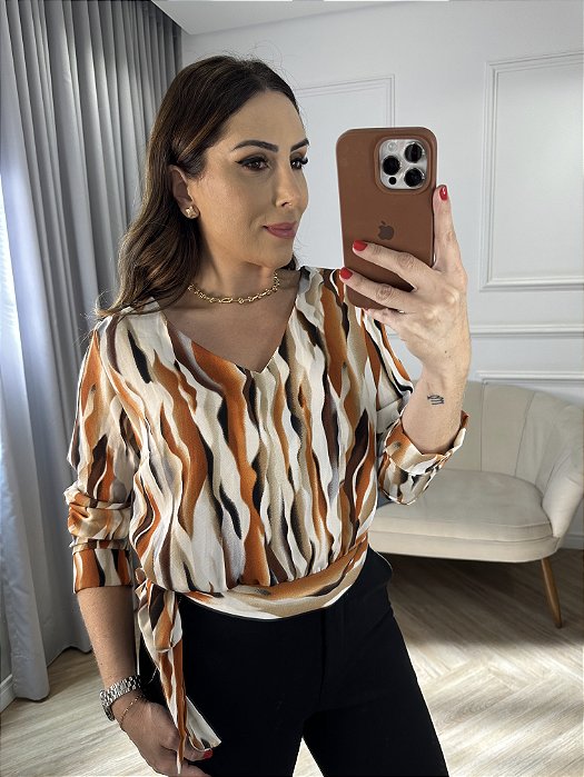 Blusa crepe estampada Viviane