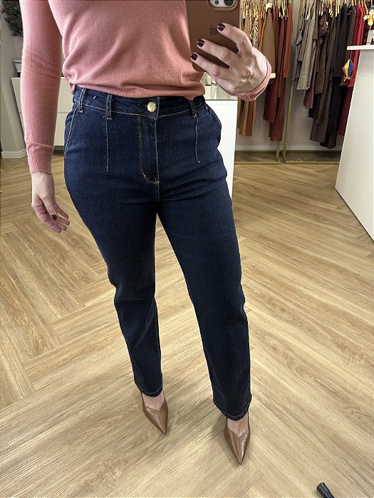 Calça jeans feminina reta Patrícia