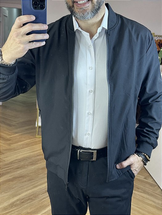 Jaqueta masculina impermeável sem capuz