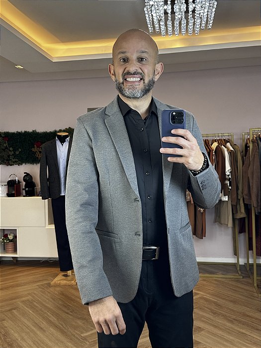 Blazer masculino slim em poliamida com elastano