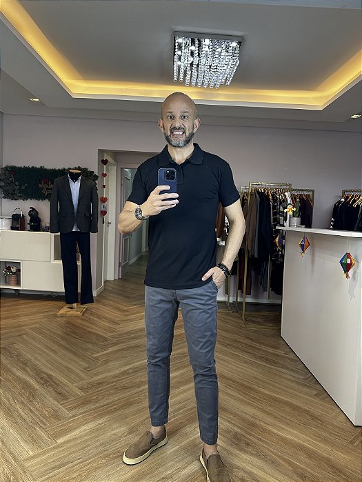 Calça sarja masculina slim skinny