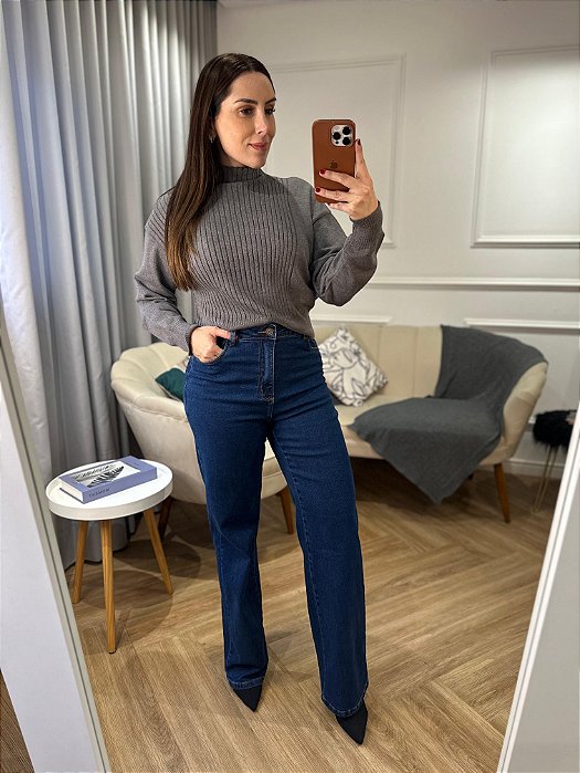 Calça jeans feminina Wide Leg Eloa