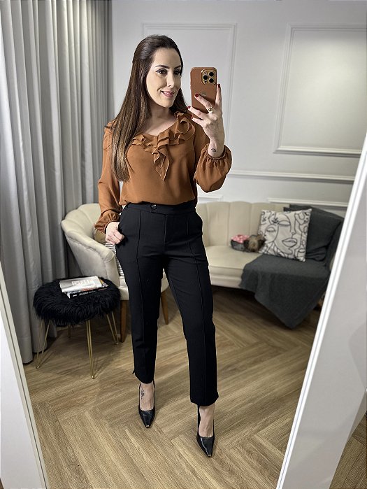 Calça alfaiataria cigarrete Olivia