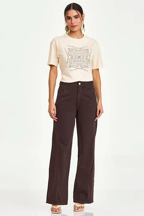 calça jeans reta alta Karen