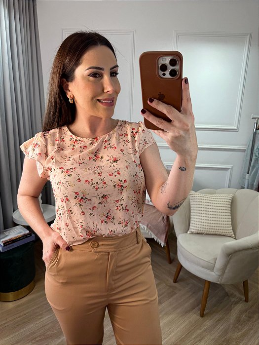 Blusa manga curta floral