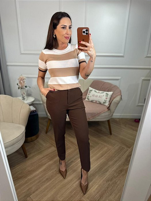 Blusa modal listrada Meire