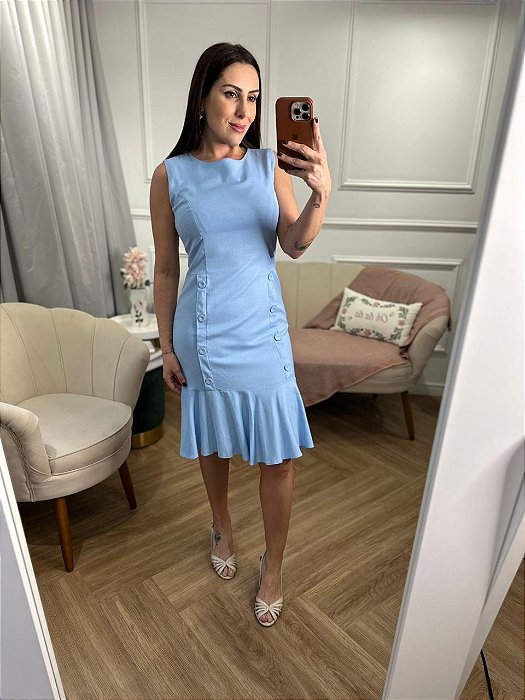 Vestido alfaiataria em linho Jessica