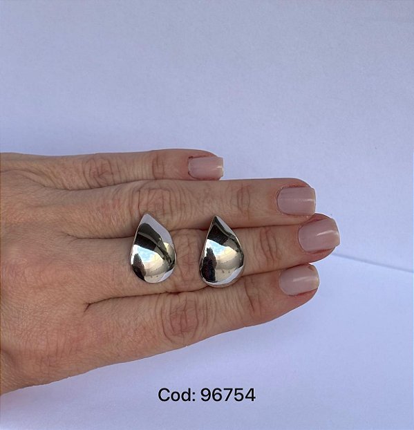 Brinco gota lisa branco