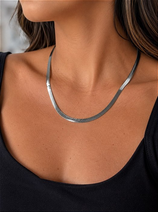 Choker fita lisa branco