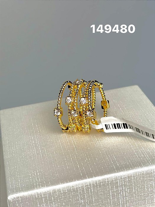 Anéis cristais dourado 16