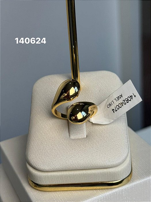 Anel liso dourado regulável