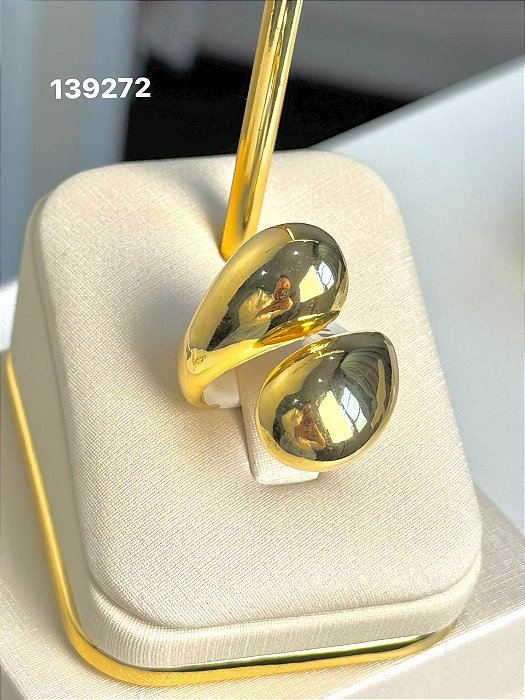 Anel liso dourado regulável
