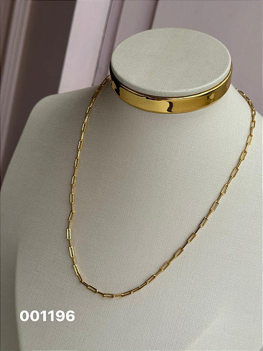 Colar elos lisos dourado