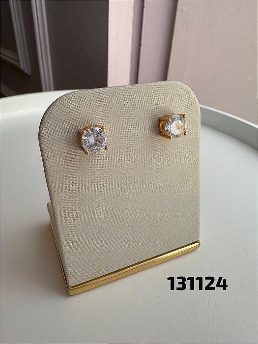 Brinco ponto de luz cristal dourado