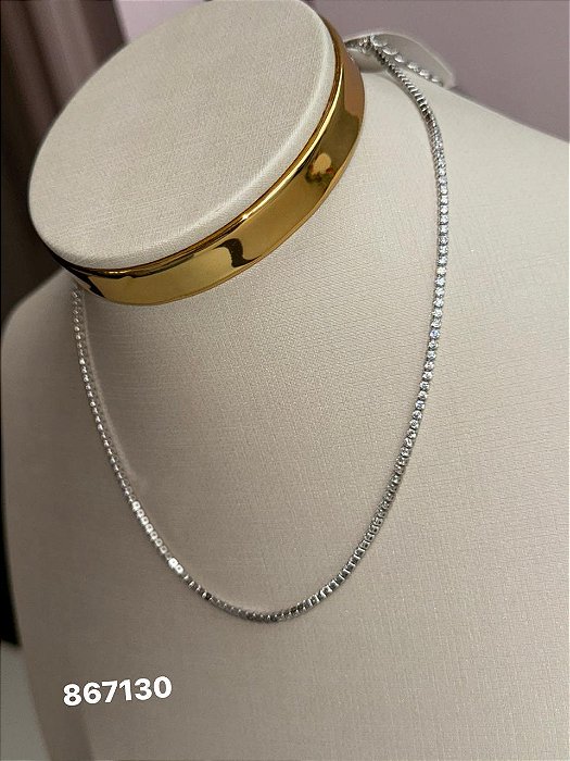 Chocker rivera ródio branco