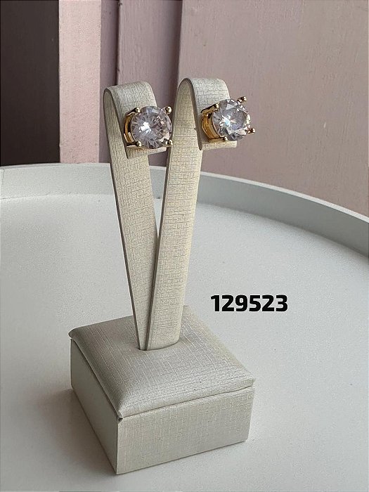 Brinco ponto de luz cristal dourado