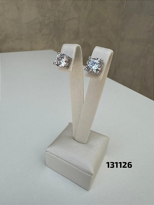 Brinco ponto de luz cristal branco