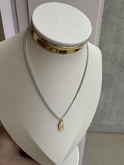 Choker rivera letra R bicolor