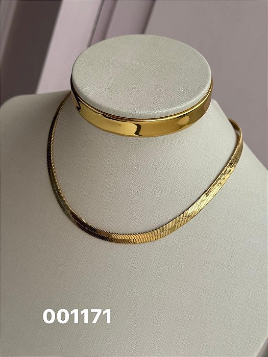 Chocker fita lisa dourado