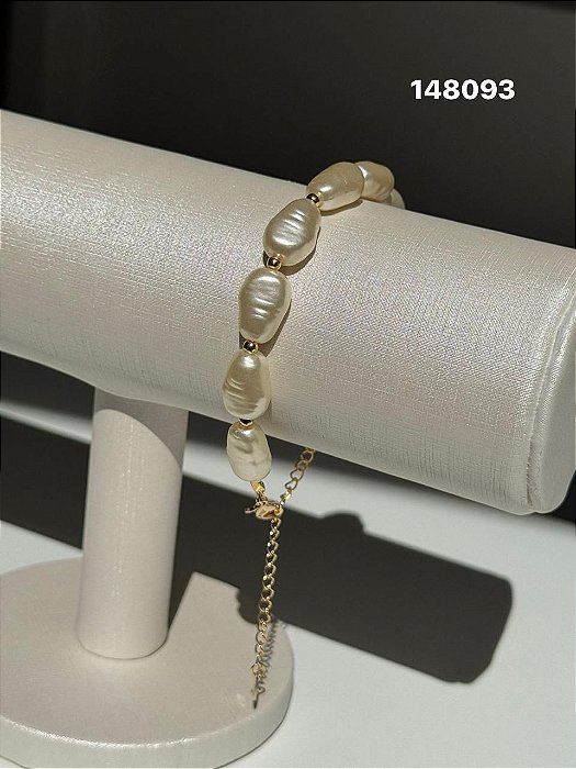 Pulseira pérolas dourado