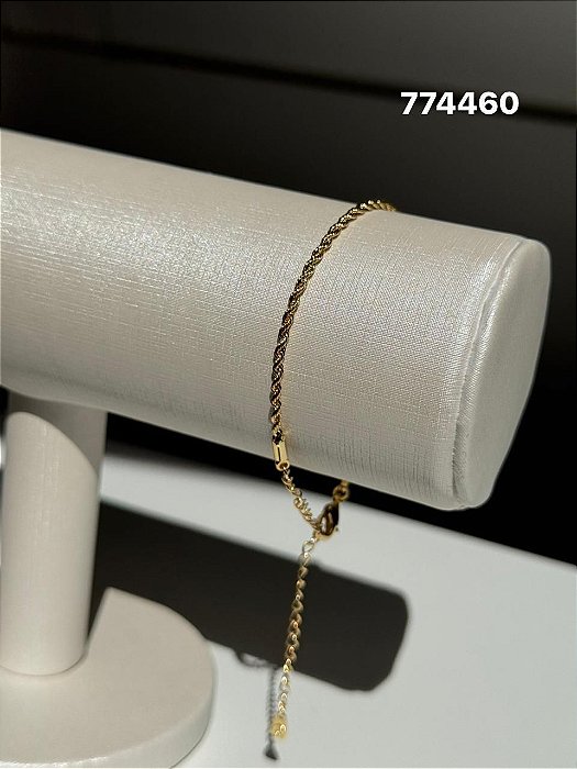 Pulseira cordão baiano fina dourado