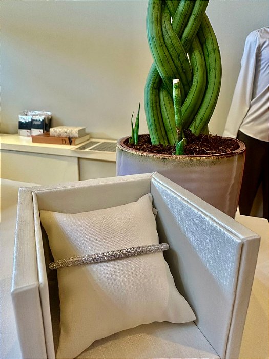 Bracelete micro zircônia branco