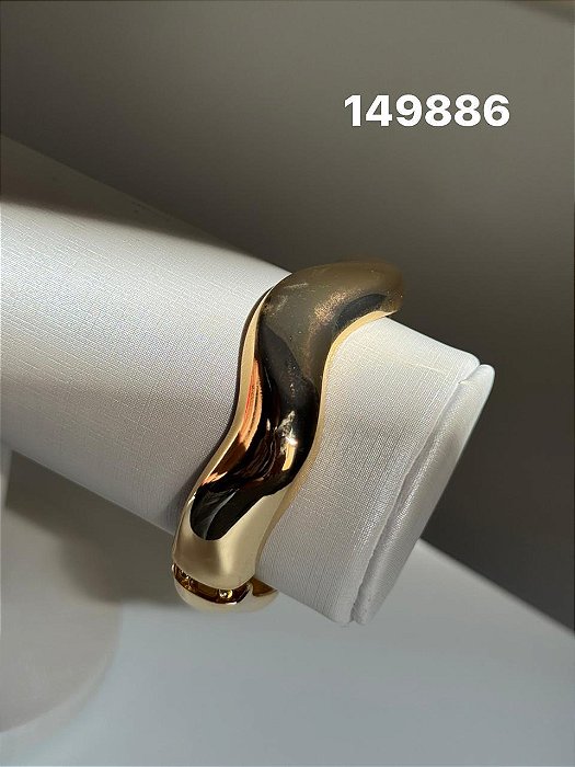 Bracelete ondulado liso dourado