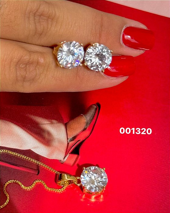 Conjunto ponto de luz cristal dourado