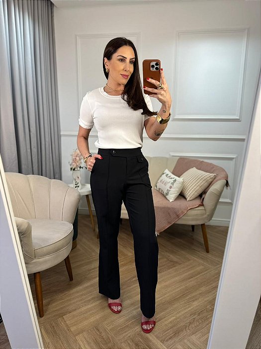 Calça alfaiataria pantalona Julia