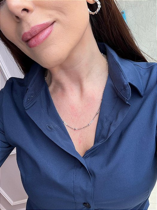 Colar bolas liso branco