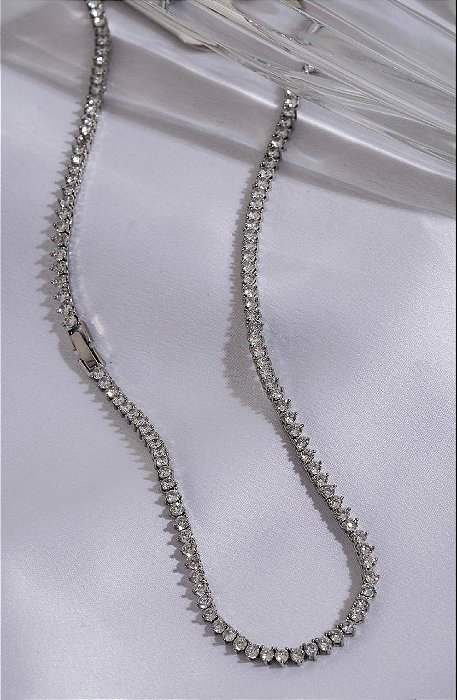 Choker riviera branco