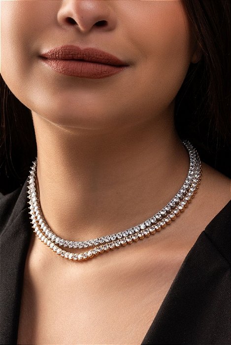 Choker riviera dourado